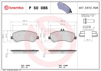 Sada brzdových destiček BREMBO P50086 - MERCEDES-BENZ