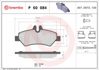Sada brzdových destiček BREMBO P50084 - MERCEDES-BENZ, VW