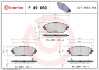 Sada brzdových destiček BREMBO P49050 - MAZDA
