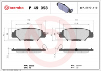 Sada brzdových destiček BREMBO P49053 - MAZDA