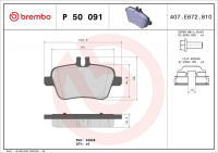 Sada brzdových destiček BREMBO P50091 - MERCEDES-BENZ