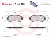 Sada brzdových destiček BREMBO P49055 - MAZDA Sada brzdových destiček BREMBO P49055 - MAZDA
