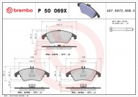 Sada brzdových destiček BREMBO P50069X - MERCEDES-BENZ