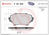 Sada brzdových destiček BREMBO P49043 - MAZDA