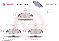 Sada brzdových destiček BREMBO P50069 - MERCEDES-BENZ