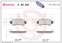 Sada brzdových destiček BREMBO P49047 - MAZDA