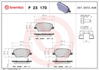 Sada brzdových destiček BREMBO P23170 - FIAT