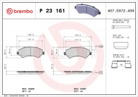 Sada brzdových destiček BREMBO P23161 - FIAT