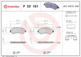 Sada brzdových destiček BREMBO P23161 - FIAT