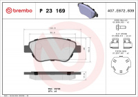 Sada brzdových destiček BREMBO P23169 - FIAT