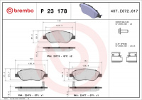 Sada brzdových destiček BREMBO P23178 - FIAT