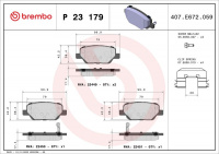 Sada brzdových destiček BREMBO P23179 - FIAT