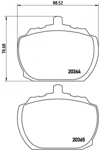 Sada brzdových destiček BREMBO P24004 - FORD, ROVER, TRIUMPH