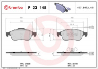 Sada brzdových destiček BREMBO P23148 - ALFA ROMEO