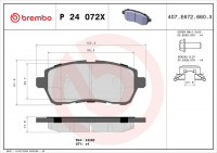 Sada brzdových destiček BREMBO P24072X - FORD