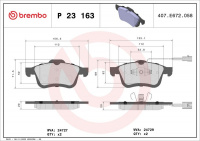 Sada brzdových destiček BREMBO P23163 - FIAT, LANCIA, OPEL