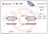 Sada brzdových destiček BREMBO P23137 - ABARTH, FIAT, OPEL