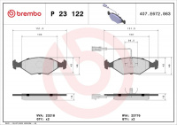 Sada brzdových destiček BREMBO P23122 - FIAT
