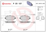 Sada brzdových destiček BREMBO P23127 - LANCIA