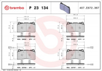 Sada brzdových destiček BREMBO P23134 - ALFA ROMEO