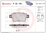 Sada brzdových destiček BREMBO P23142 - ABARTH, FIAT