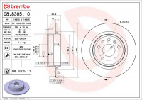 Brzdový kotouč BREMBO 08.8305.10 - SAAB