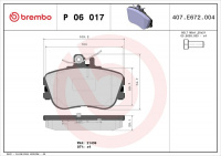 Sada brzdových destiček BREMBO P06017 - MERCEDES-BENZ