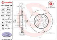 Brzdový kotouč BREMBO 09.D533.13 - MERCEDES-BENZ
