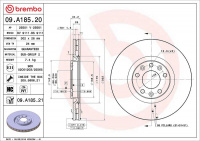 Brzdový kotouč BREMBO 09.A185.21 Brzdový kotouč BREMBO 09.A185.21