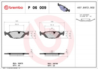 Sada brzdových destiček BREMBO P06009 - BMW