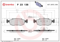 Sada brzdových destiček BREMBO P23138