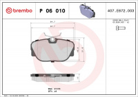 Sada brzdových destiček BREMBO P06010 - BMW
