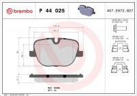 Sada brzdových destiček BREMBO P44025 - LAND ROVER Sada brzdových destiček BREMBO P44025 - LAND ROVER