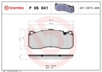 Sada brzdových destiček BREMBO P06041