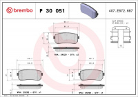 Sada brzdových destiček BREMBO P30051