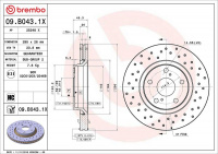 Brzdový kotouč BREMBO 09.B043.1X - TOYOTA