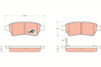 Sada brzdových destiček TRW GDB3405 - NISSAN NAVARA, PATHFINDER