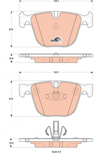 Sada brzdových destiček TRW GDB1857 - BMW 7 F01,F02,F03,F04 09 -