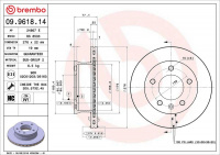 Brzdový kotouč BREMBO 09.9618.14 - MERCEDES-BENZ