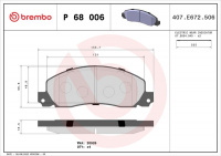 Sada brzdových destiček BREMBO P68006 - RENAULT
