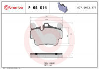 Sada brzdových destiček BREMBO P65014 - PORSCHE