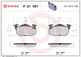 Sada brzdových destiček BREMBO P61097 - CITROËN, PEUGEOT