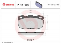 Sada brzdových destiček BREMBO P44005 - LAND ROVER