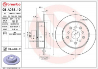 Brzdový kotouč BREMBO 08.A038.11 Brzdový kotouč BREMBO 08.A038.11