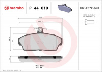 Sada brzdových destiček BREMBO P44010 - LAND ROVER Sada brzdových destiček BREMBO P44010 - LAND ROVER
