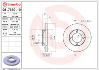 Brzdový kotouč BREMBO 08.7860.10 - DAIHATSU