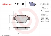 Sada brzdových destiček BREMBO P61100 - PEUGEOT