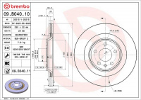 Brzdový kotouč BREMBO 09.B040.11 - AUDI