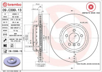 Brzdový kotouč BREMBO 09.C399.13 - BMW