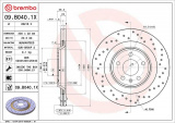 Brzdový kotouč BREMBO 09.B040.1X - AUDI